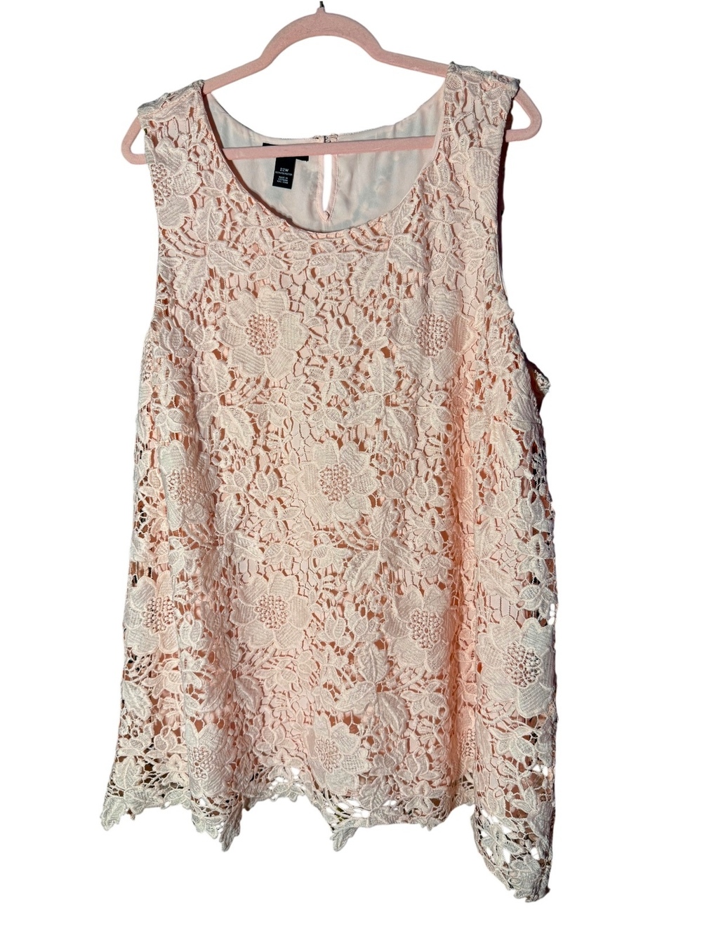NWT Alfani Woman Pink Lace Sleeveless Top